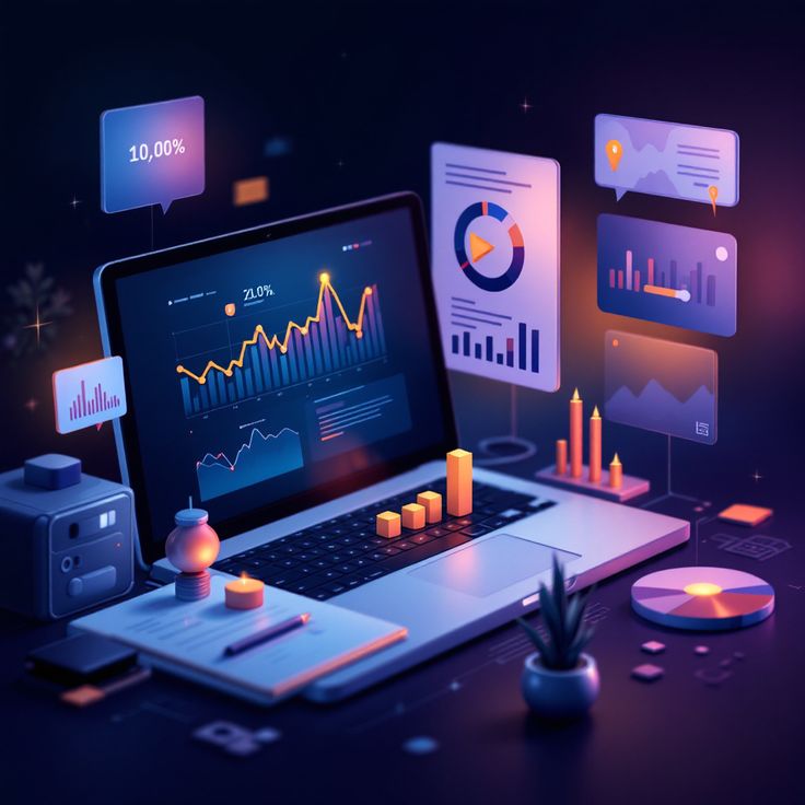 Digital strategy and consultation icons over a tablet